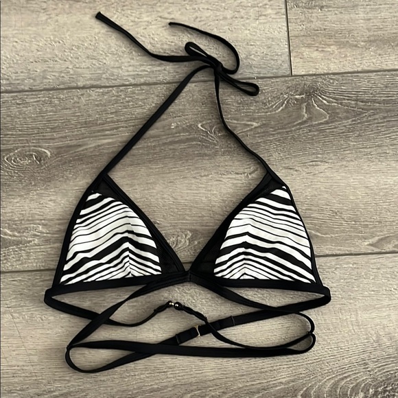 Victoria's Secret Black and White Zebra Bikini Top small - Picture 1 of 4